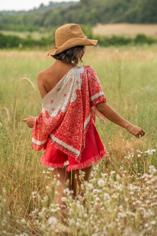 Top MEXIE a sequins rouge