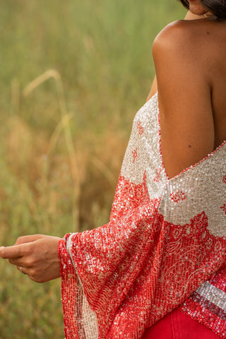 Top MEXIE a sequins rouge