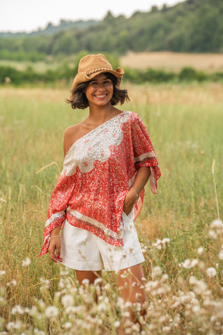 Top MEXIE a sequins rouge