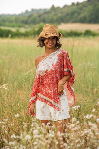Top MEXIE a sequins rouge