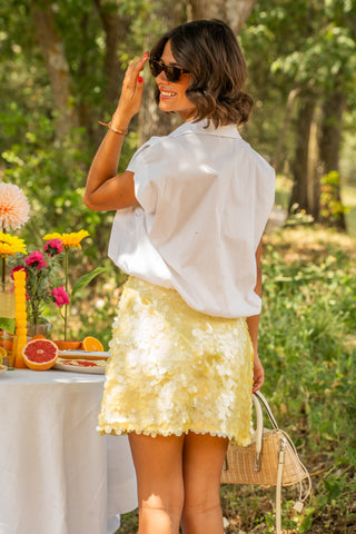 Jupe à SEQUINS jaune pastel