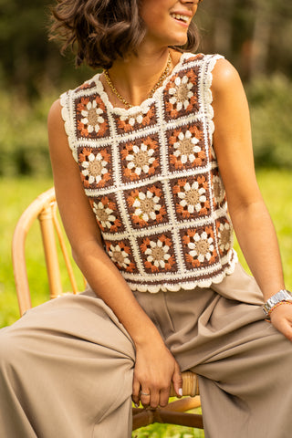 Pantalon fluide large taupe