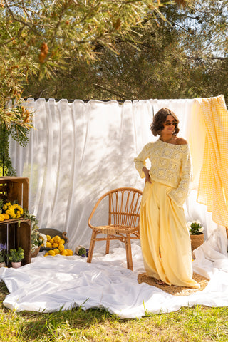 Top en crochet SUN jaune