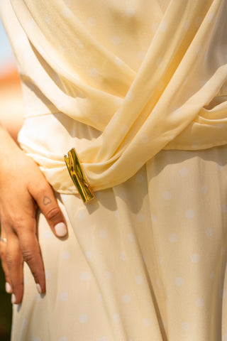 Combinaison pantalon à pois jaune