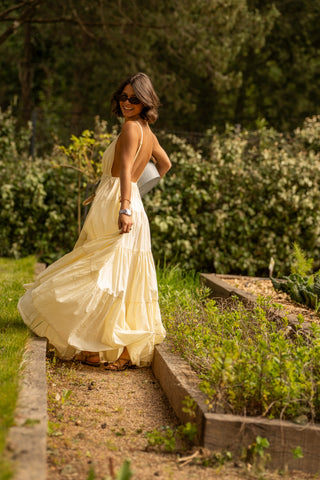 Robe en coton SOLEIL jaune pastel
