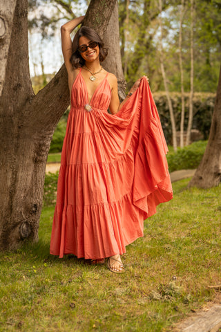 Robe en coton SOLEIL rose
