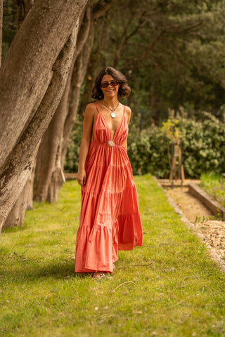 Robe en coton SOLEIL rose