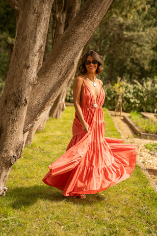 Robe en coton SOLEIL rose