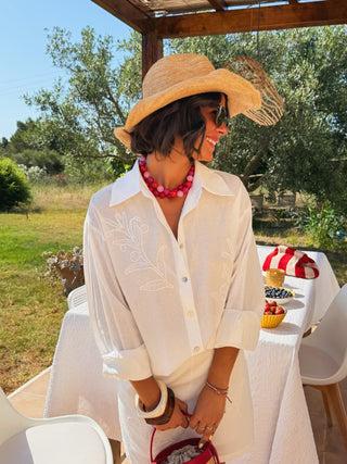 Chemise LILAS brodée blanc