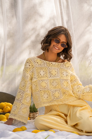 Top en crochet SUN jaune