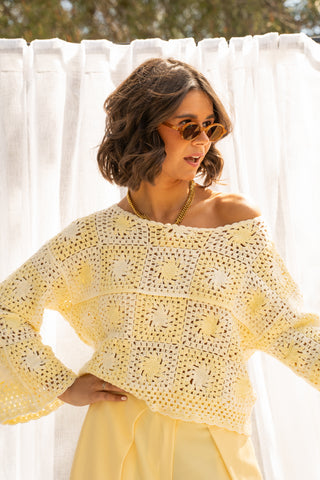 Top en crochet SUN jaune