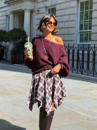 Pull manches chauve-souris bordeaux
