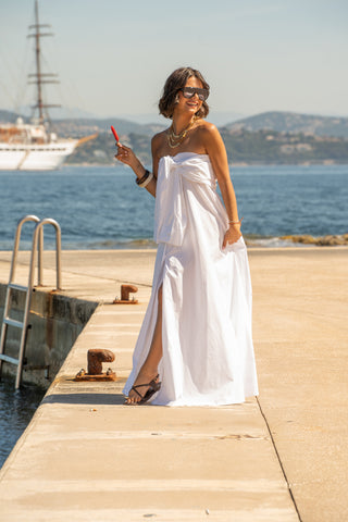 Robe ALISON façon chemise blanc