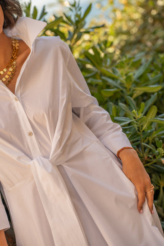 Robe chemise en popeline blanc