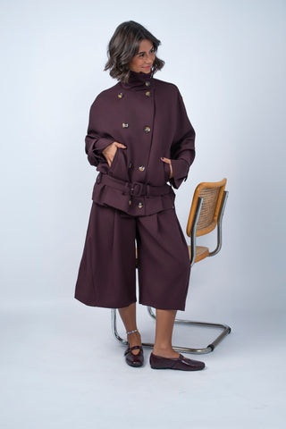 Pantalon 7/8 bordeaux