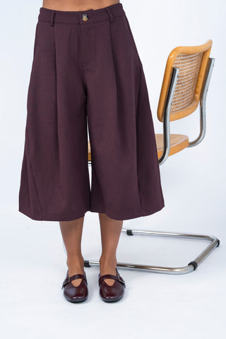 Pantalon 7/8 bordeaux