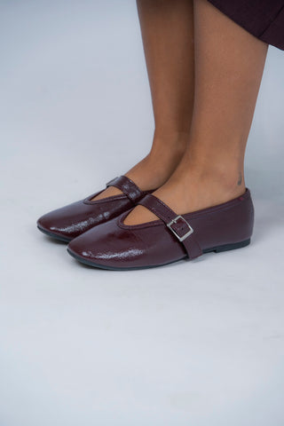 Ballerine BURGUNDY bout carré