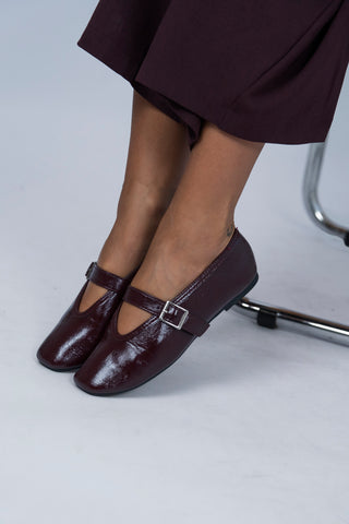Ballerine BURGUNDY bout carré