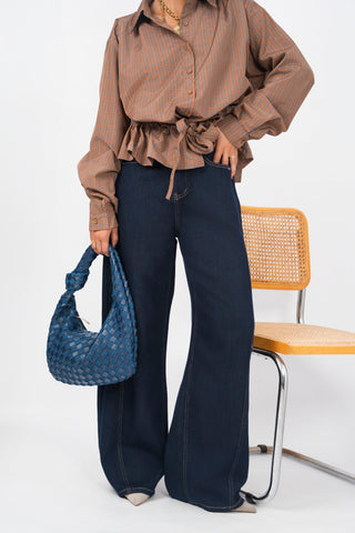 Jean large BARREL denim brut