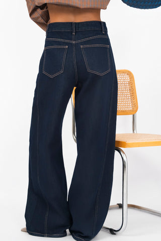 Jean large BARREL denim brut