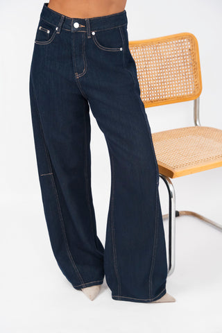 Jean large BARREL denim brut