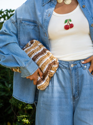 Pochette RAPHIA rayée