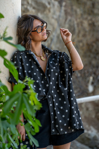 Chemise POPPY à pois blanc