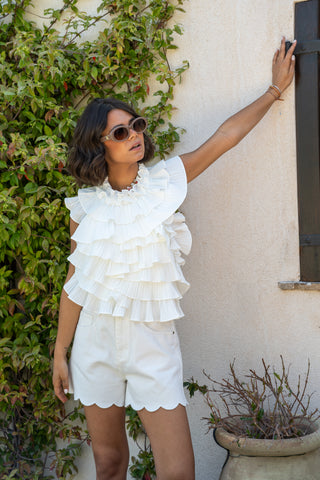Short en jean blanc ORNELLA