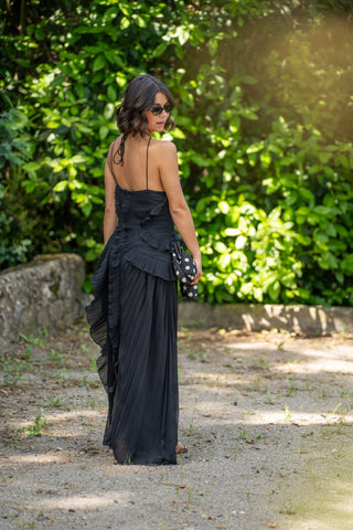 Robe longue VOLANTS  noir