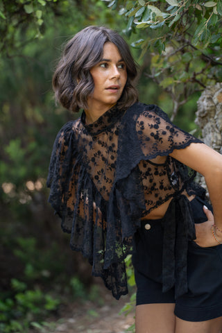 Top ROSALIE en dentelle noir