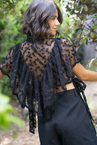 Top ROSALIE en dentelle noir
