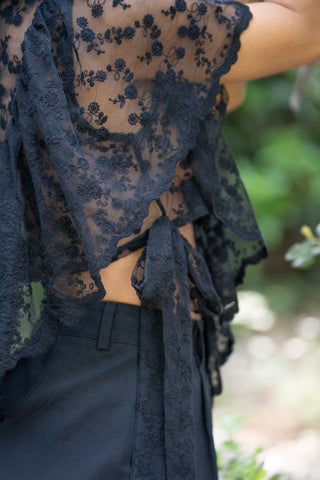 Top ROSALIE en dentelle noir