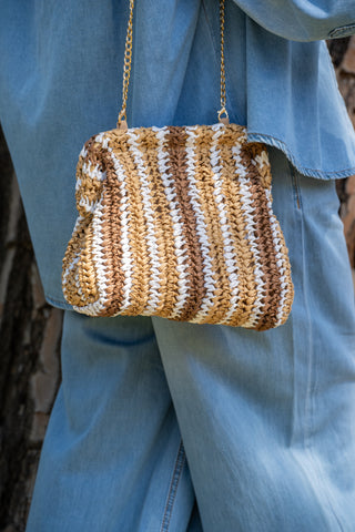 Pochette RAPHIA rayée