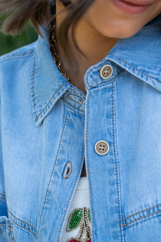 Sur-chemise en jean souple