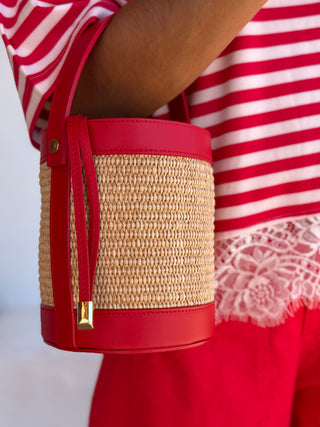 Mini sac seau rouge