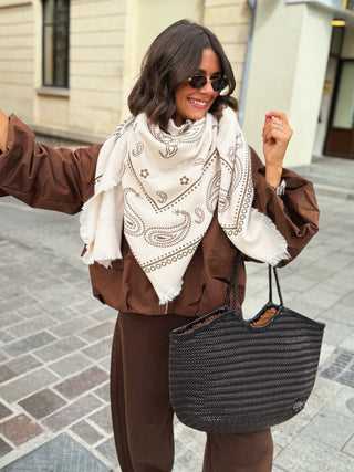 Sac M cabas chocolat en cuir