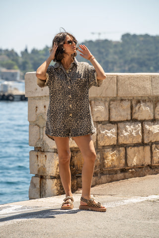 Combi-short OHLALA léopard