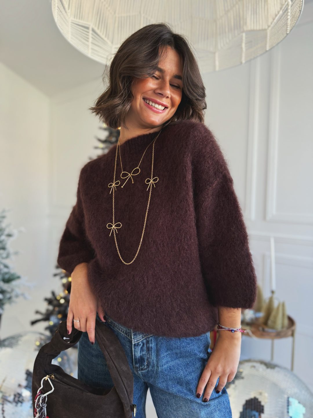 Pull MOHAIR chocolat – Image 2