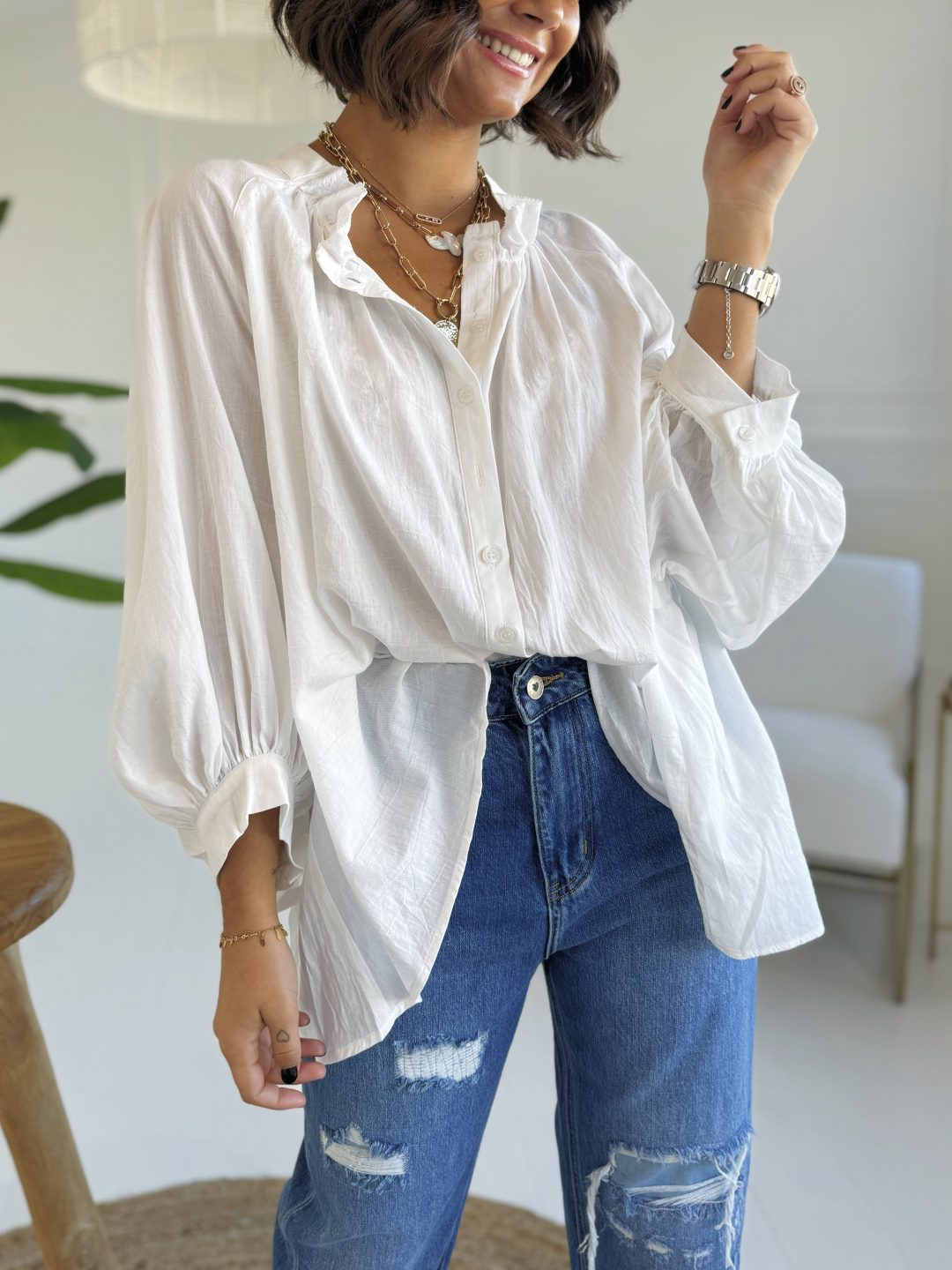 Blouse ROMANE blanche