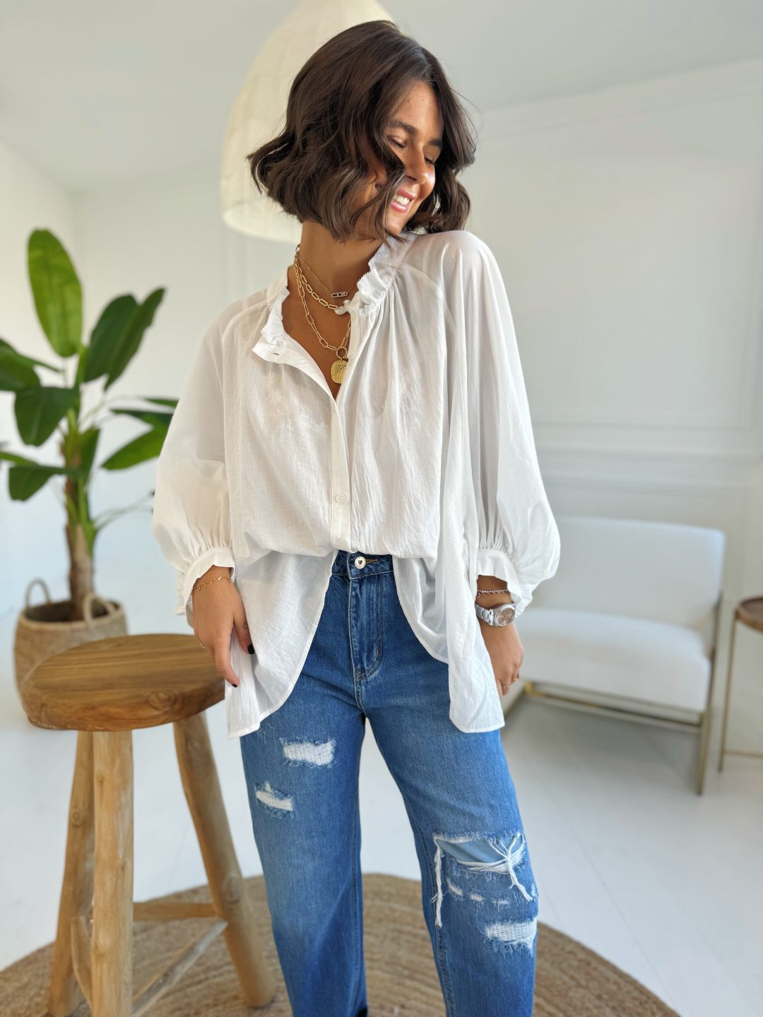 Blouse ROMANE blanche – Image 3