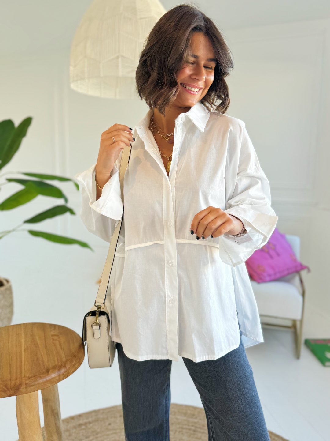 Chemise oversize SASHA blanche