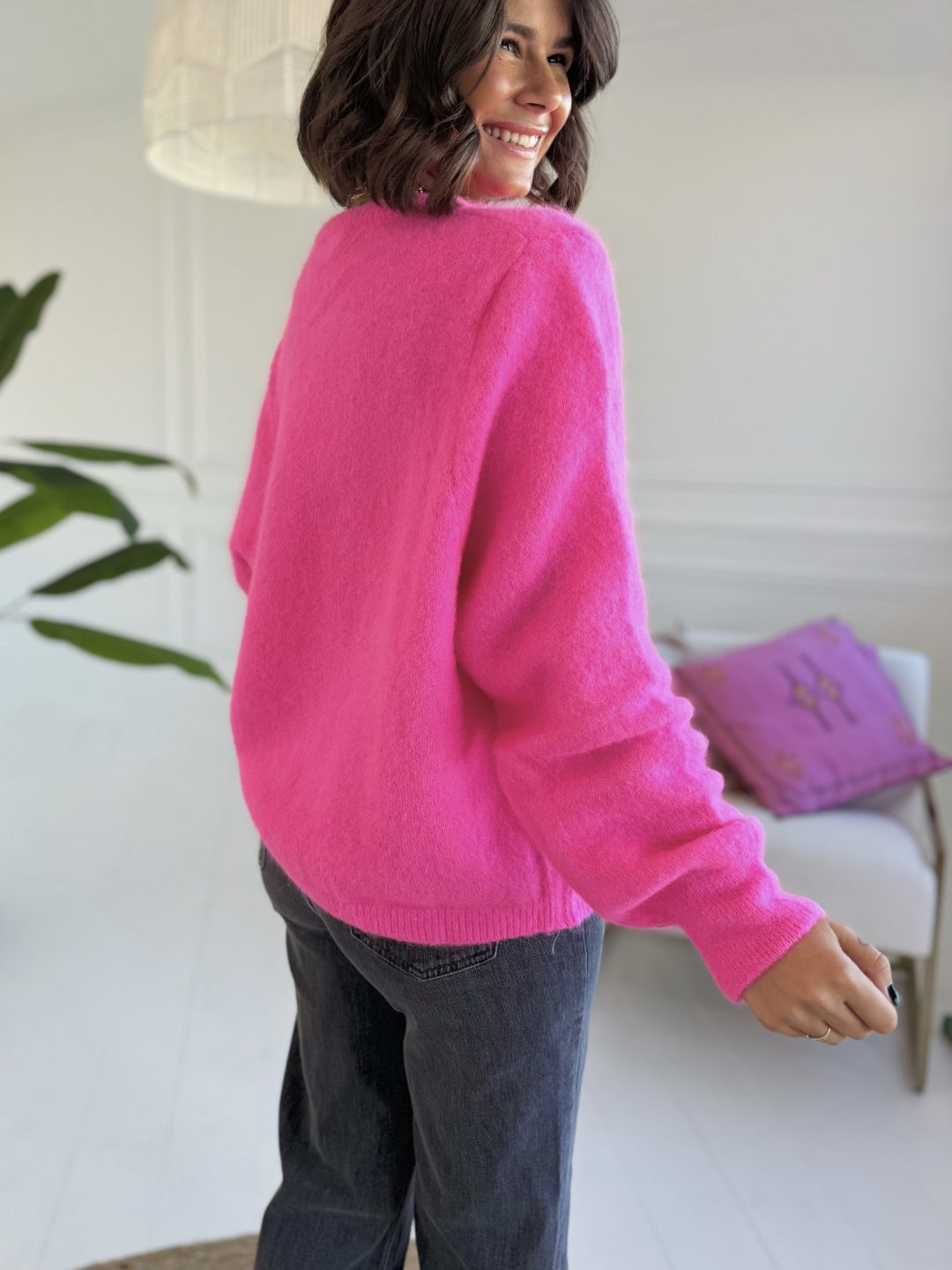 Gilet en ALPAGA fuchsia – Image 4