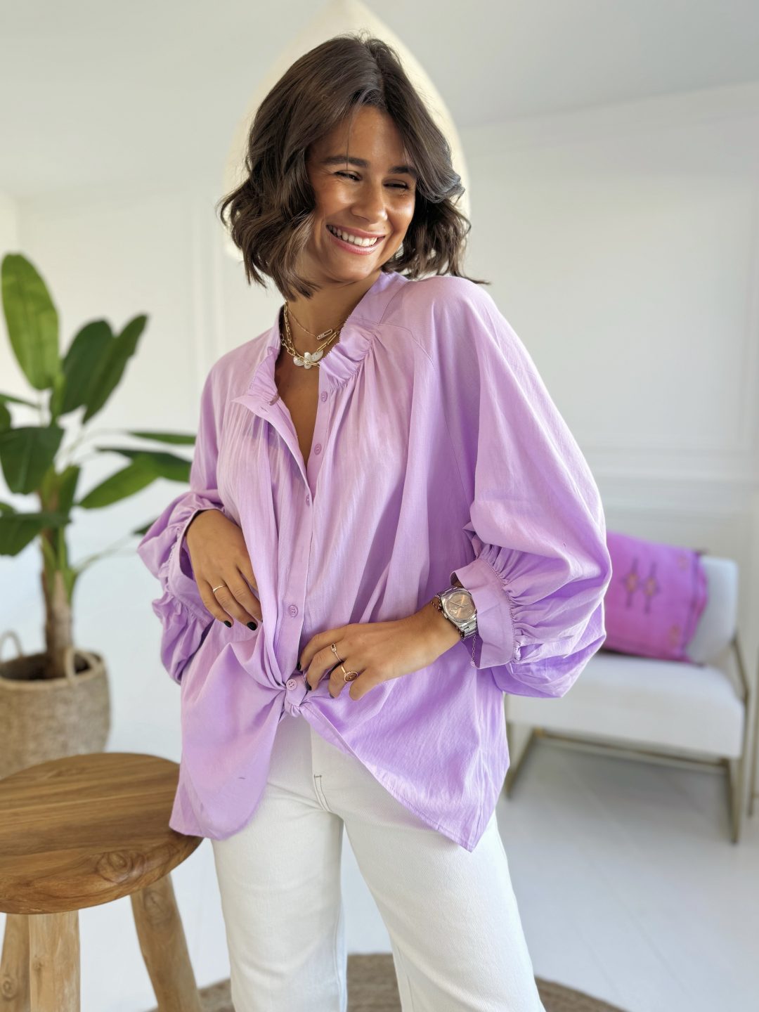 Blouse ROMANE parme