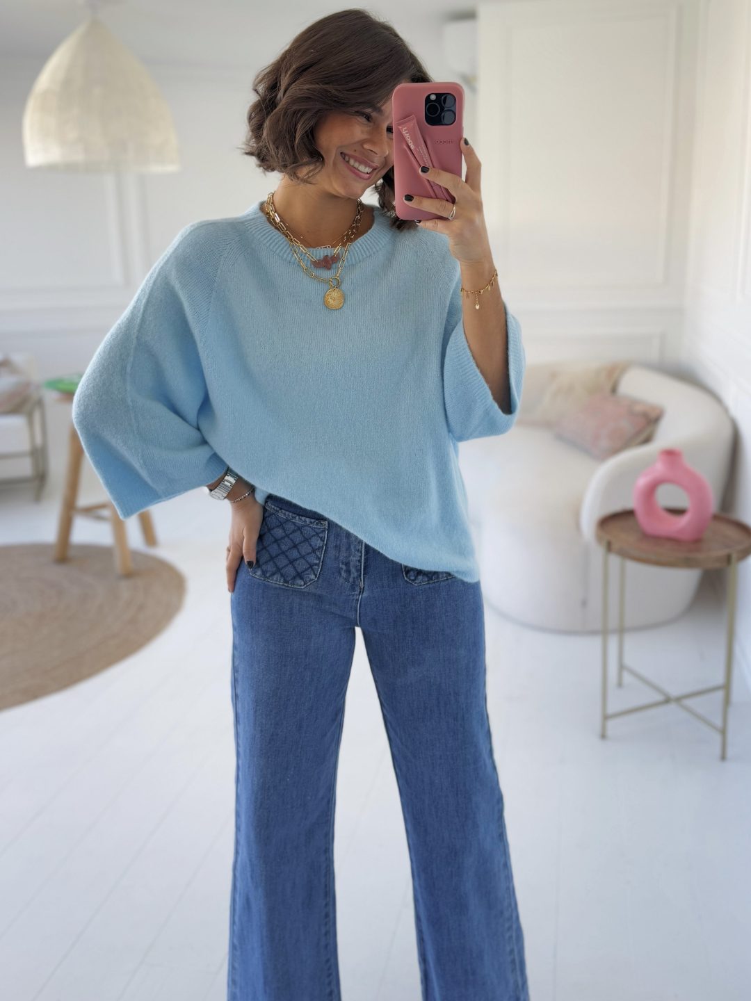 Pull DOUCEUR bleu ciel – Image 2