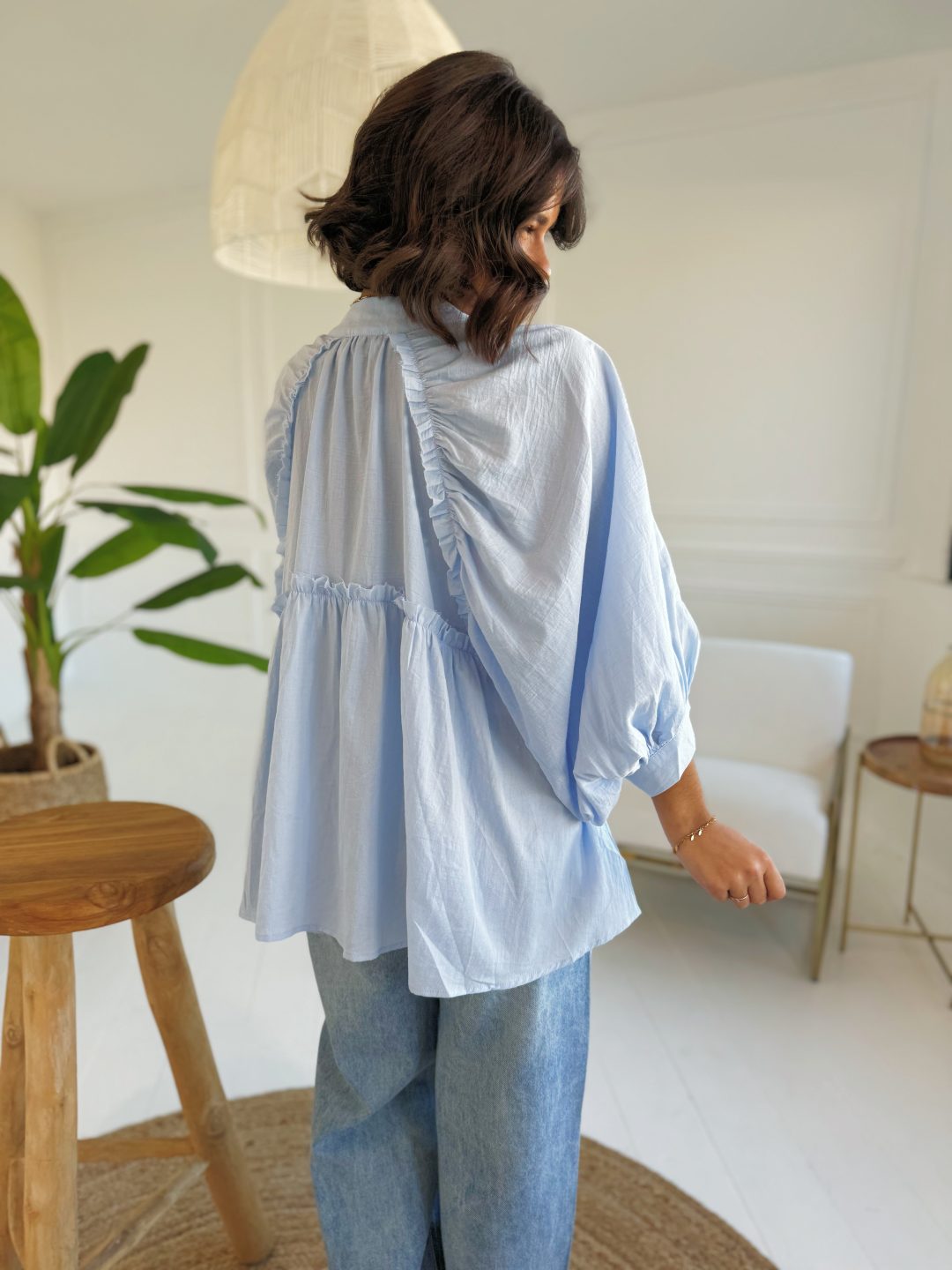 Blouse ROMANE bleu ciel – Image 3