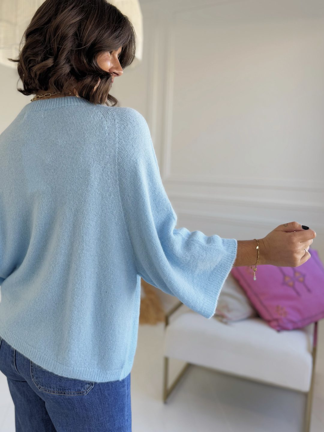 Pull DOUCEUR bleu ciel – Image 3