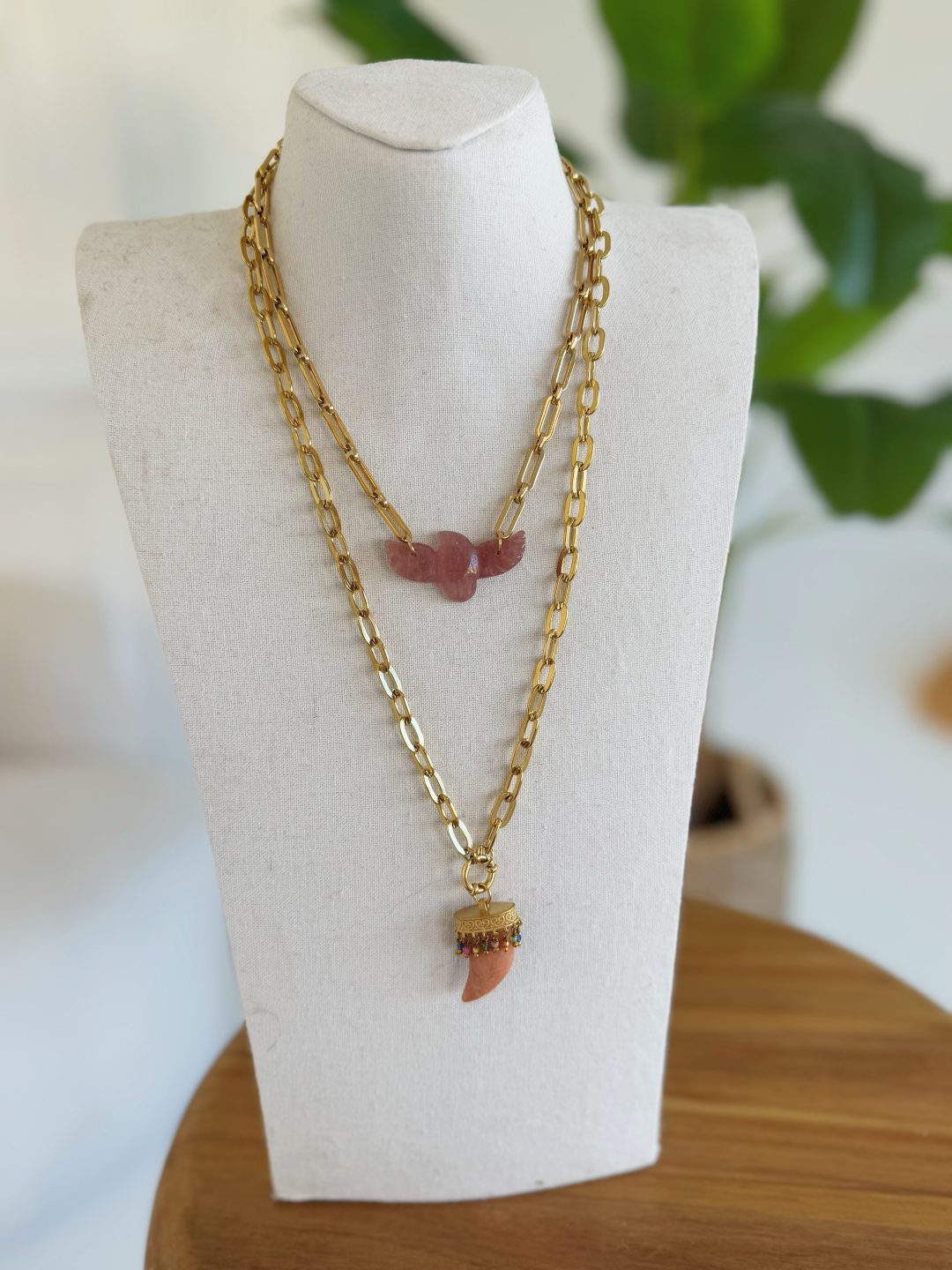 Collier CORNE rose