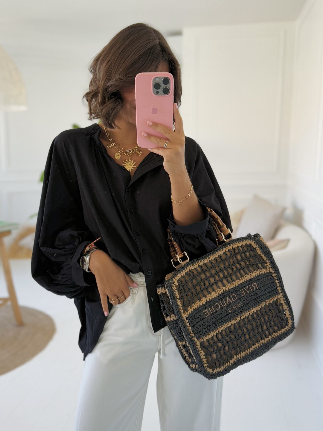 Sac RIVE GAUCHE fond noir – Image 3