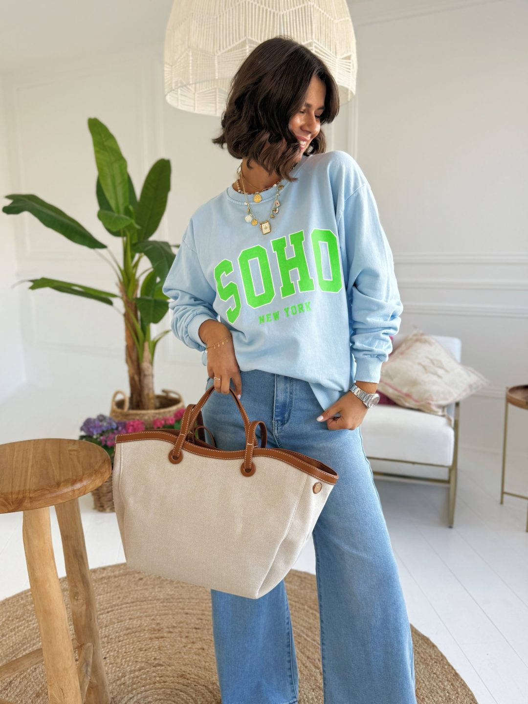 Sweat SOHO bleu&vert