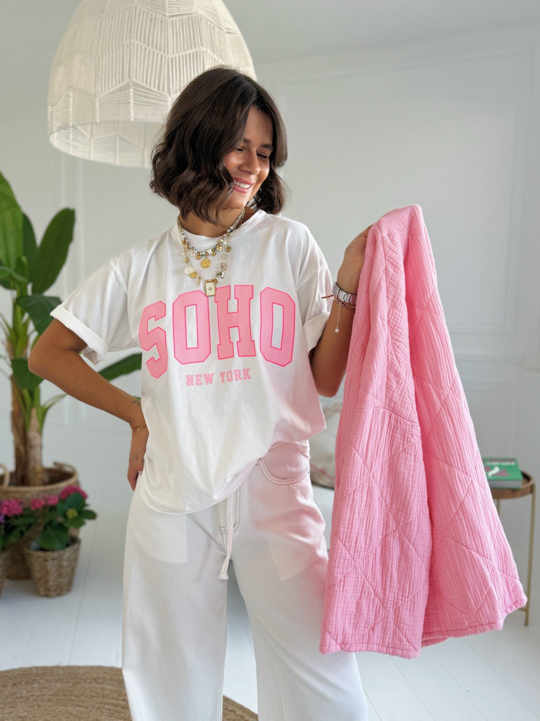 Tee-shirt SOHO blanc/rose – Image 3